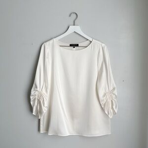 Lafayette 148 New York 100% Silk Ivory Blouse